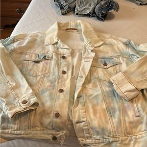 Free People Cream Denim Jacket